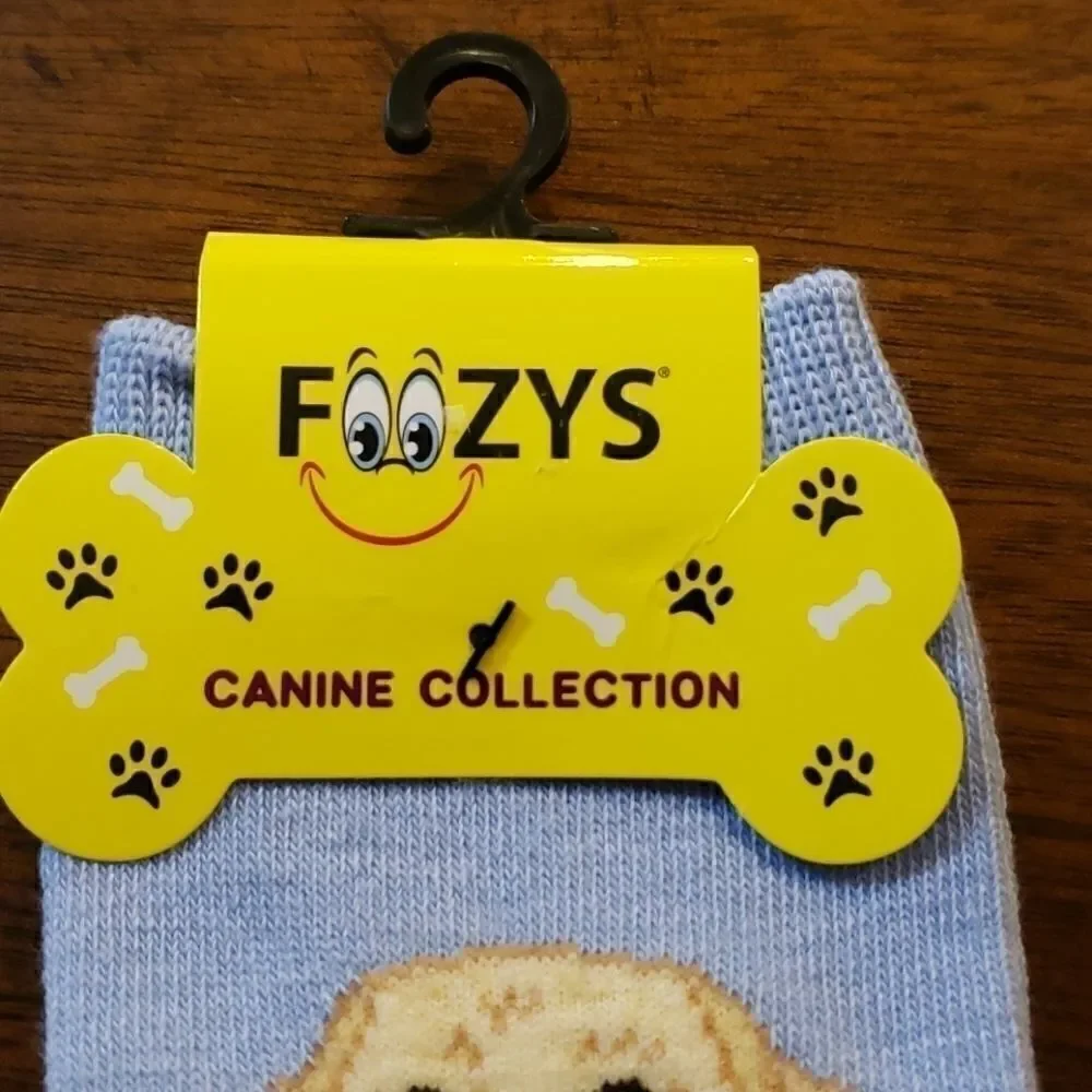 FOOZYS CANINE COLLECTION LIGHT BLUE SOCKS WITH YELLOW LABRADOR RETRIEVER